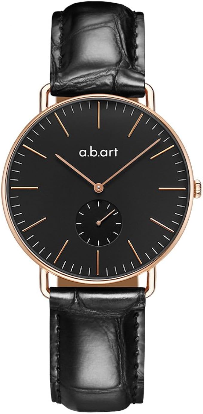 abart fr36-015 玫瑰金黑色女士手表商务手表